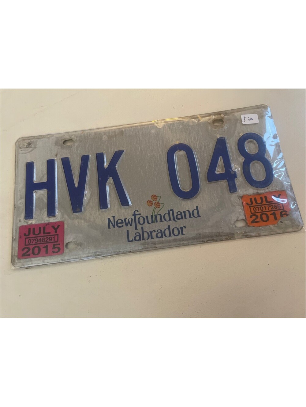 Newfoundland License Plate (Expired) Labrador HVK 048 2015 2016